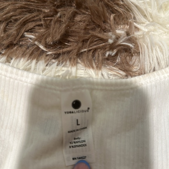 White Yogalicious Workout Top - Picture 2 of 4